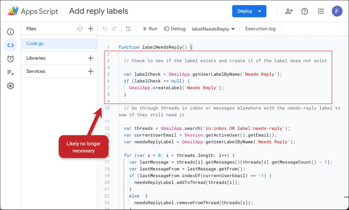 You can optionally delete the label search and creation