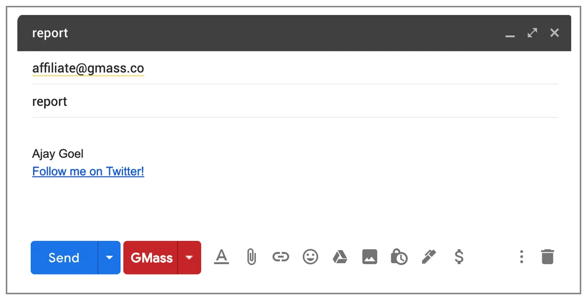 GMass affiliate report