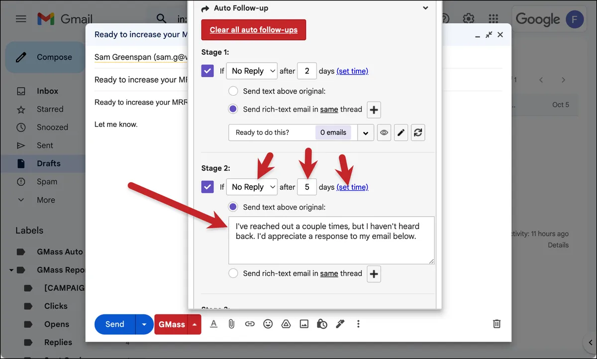 Edit plain text follow-ups