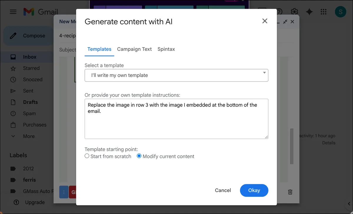 Prompting the AI to use that image
