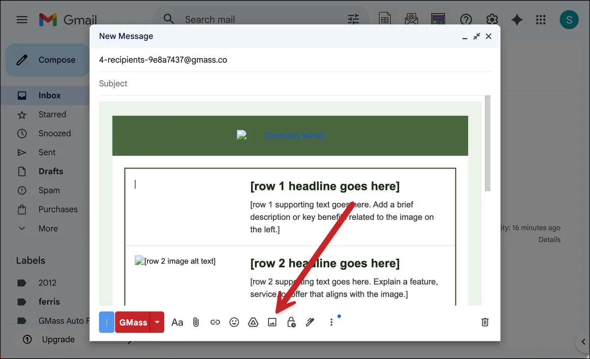 Use Gmail's image uploader