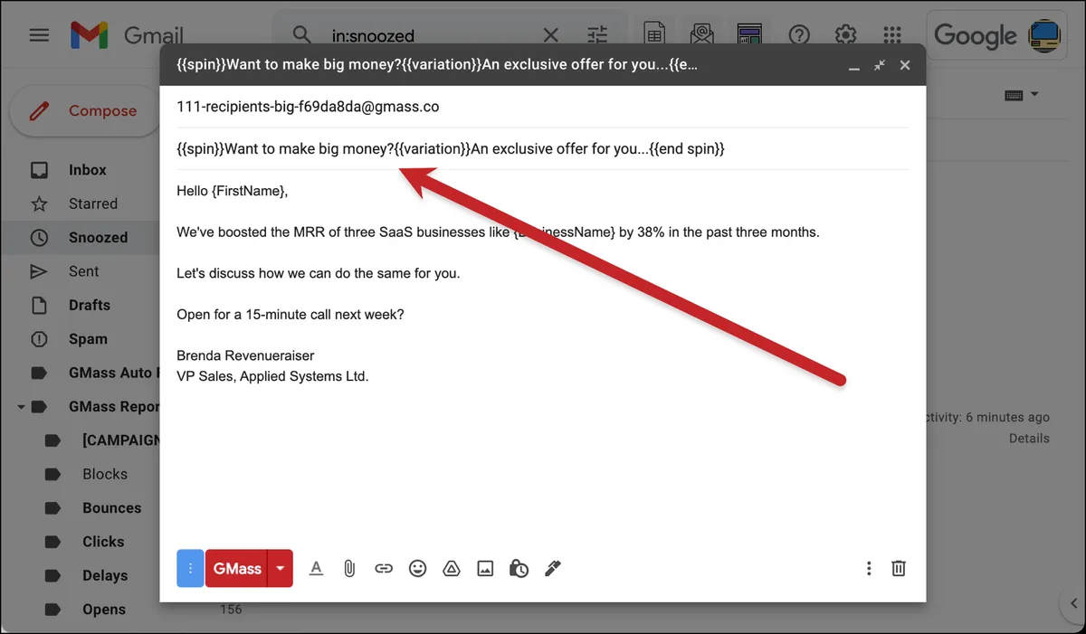 Setting up an A/B test