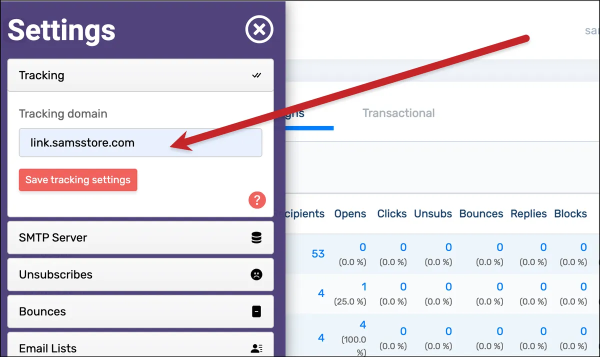 Setting up a custom tracking domain