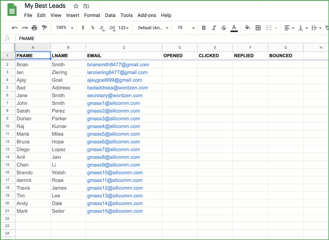 Outreach tracker in action