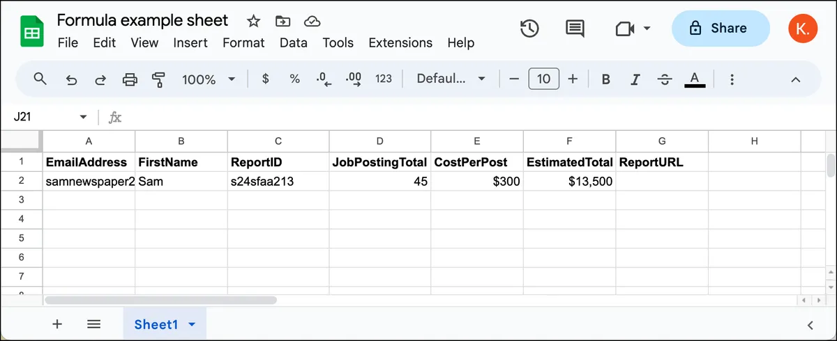 Automatically calculating the value here