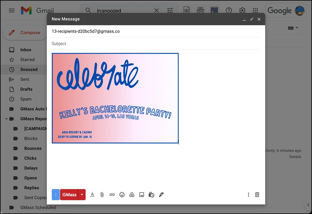 Your image is now added to the email