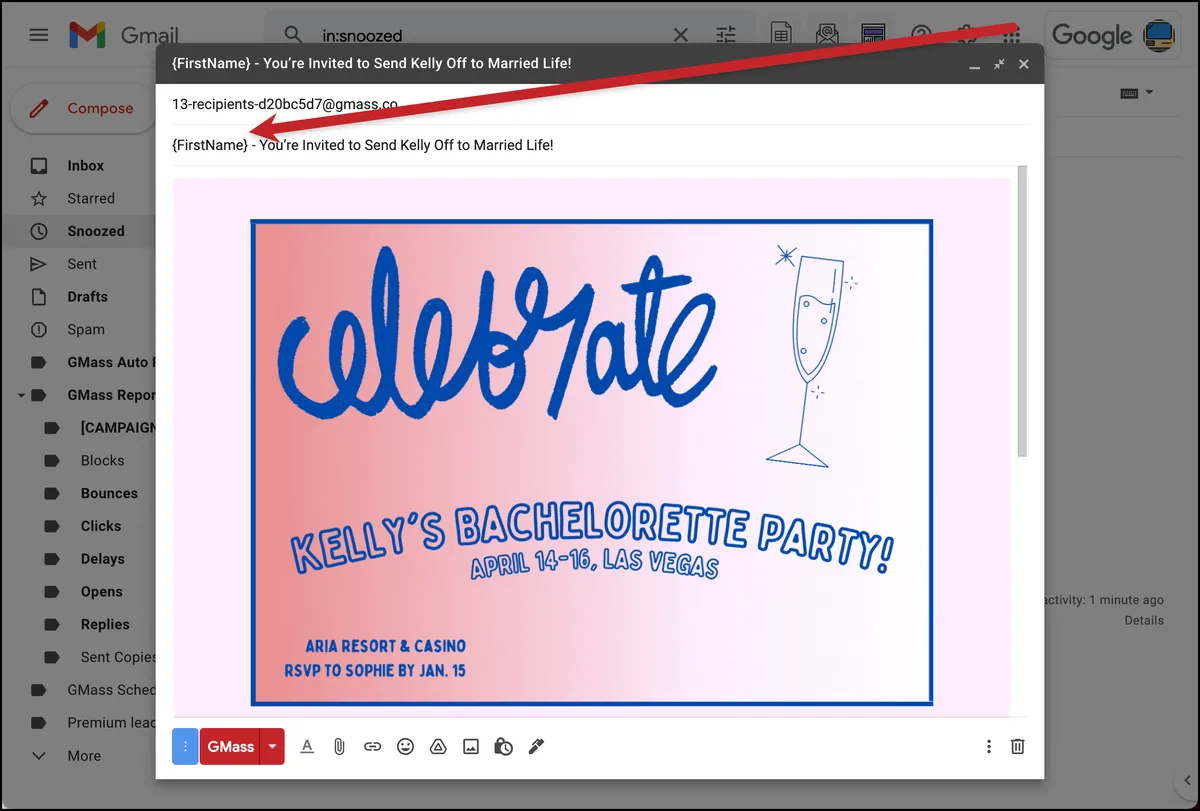 Adding in the subject line