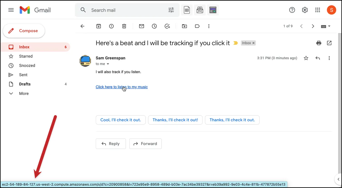Click tracking on