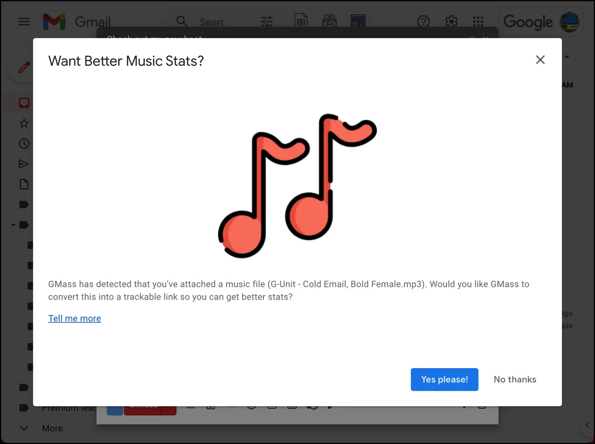 A pop-up will ask you if you want to convert to a link