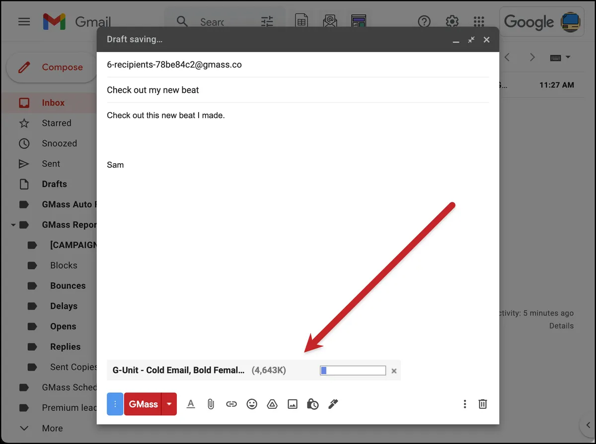 Upload your music file by attaching it
