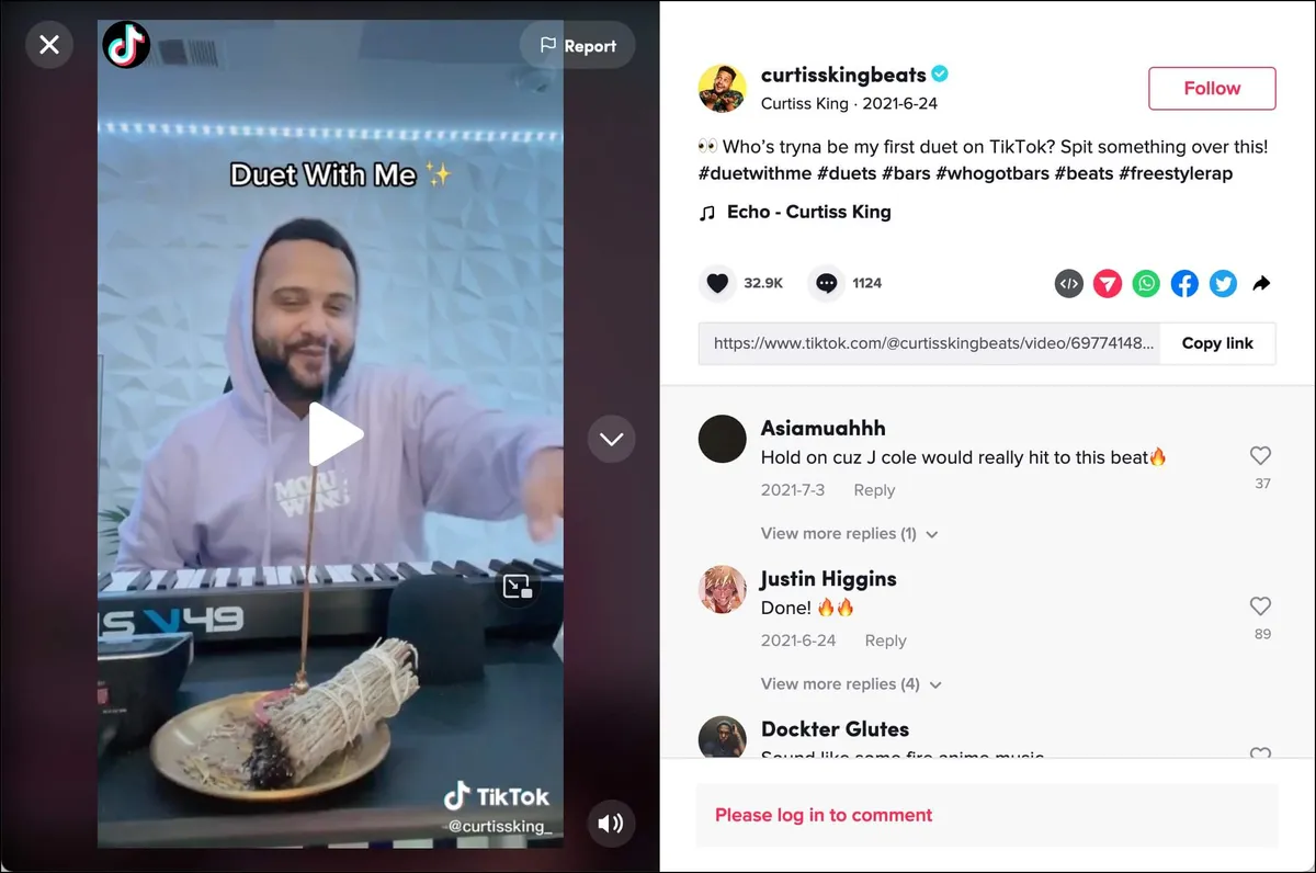 Ask for duets on your beat on TikTok