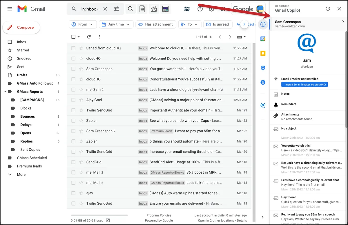 Gmail Copilot shares contact info