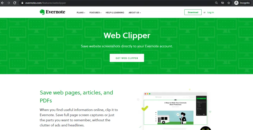 Chrome Extensions Evernote Web Clipper