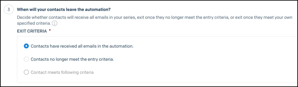 SendGrid exit criteria