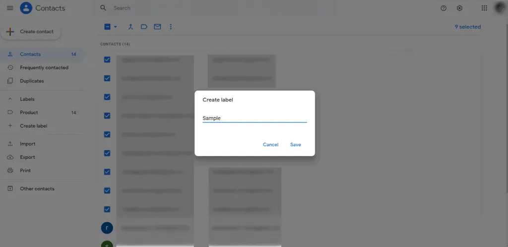 Create label