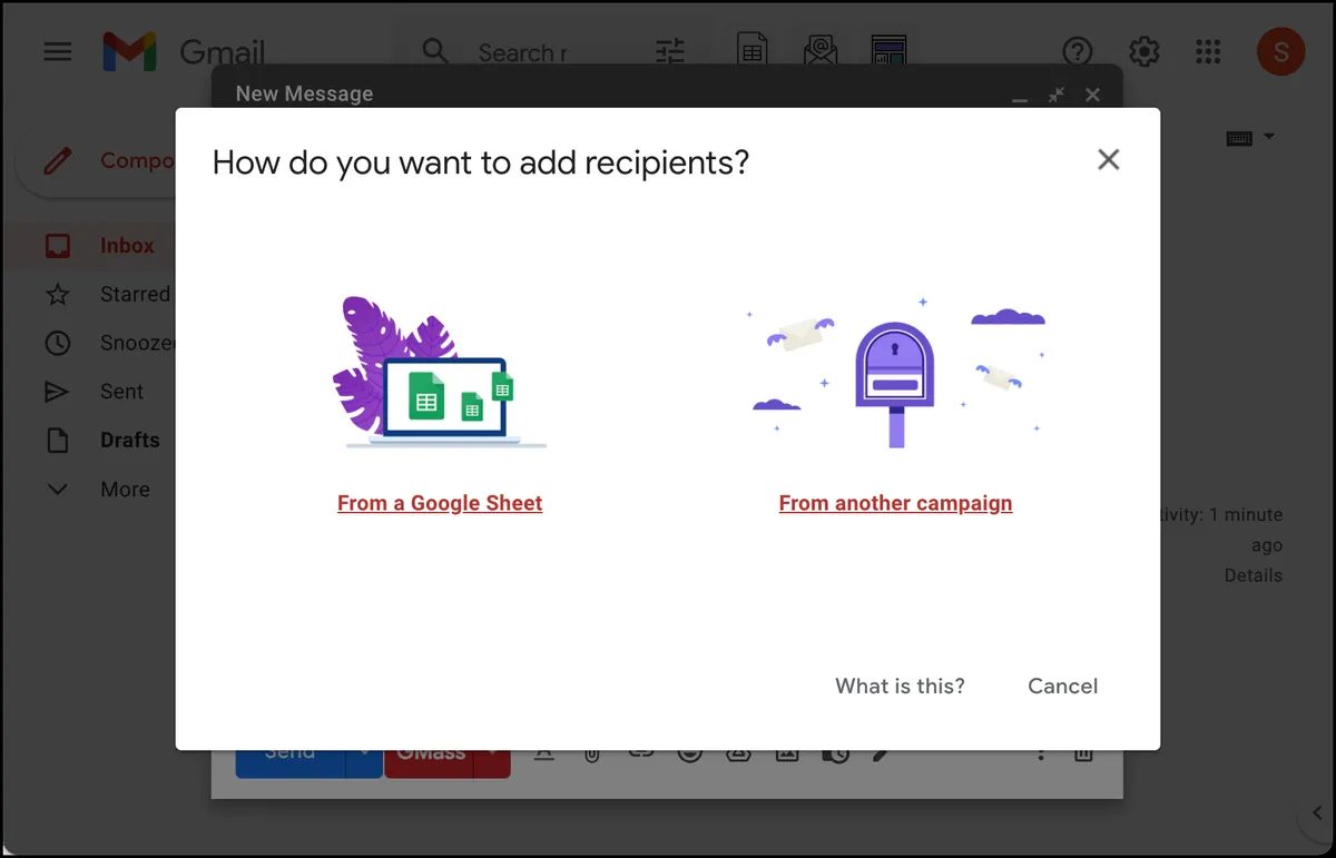 Adding recipients to a GMass campaign
