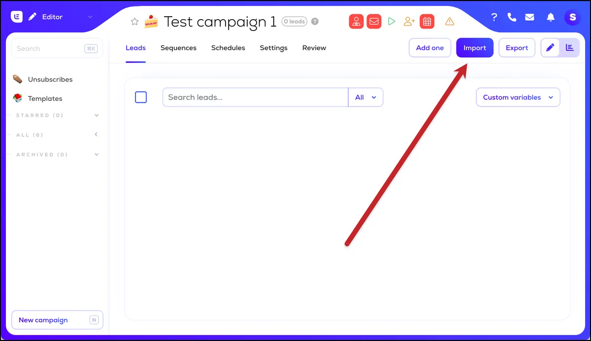 Importing leads to Lemlist