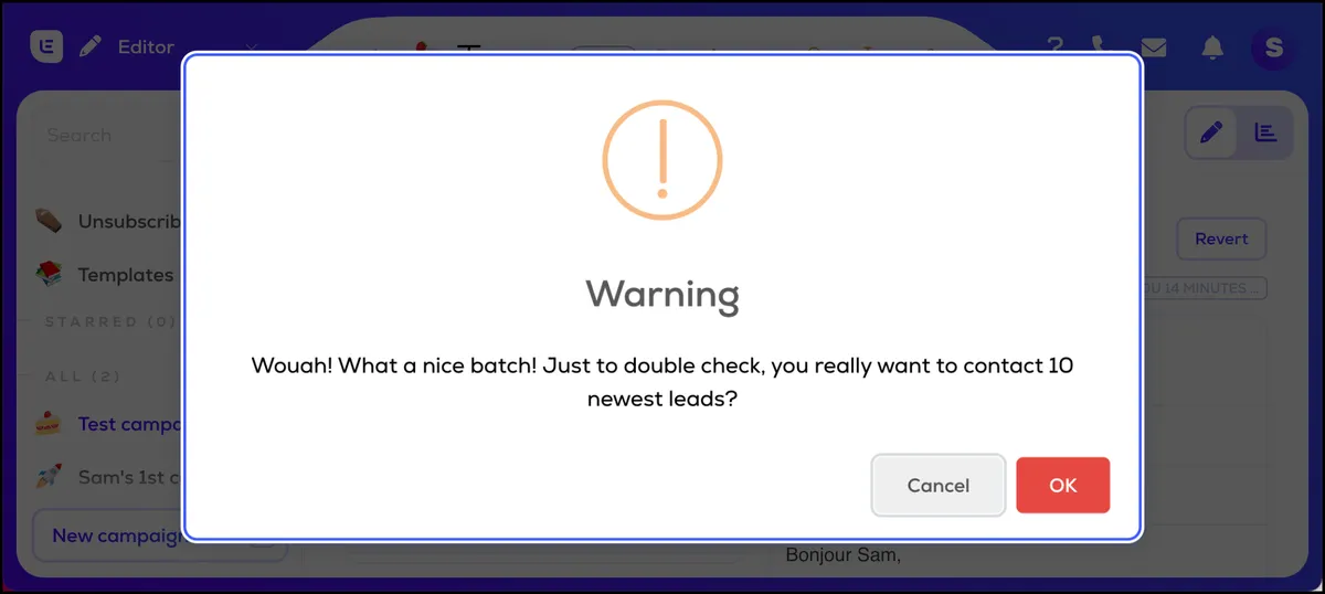 Review warning