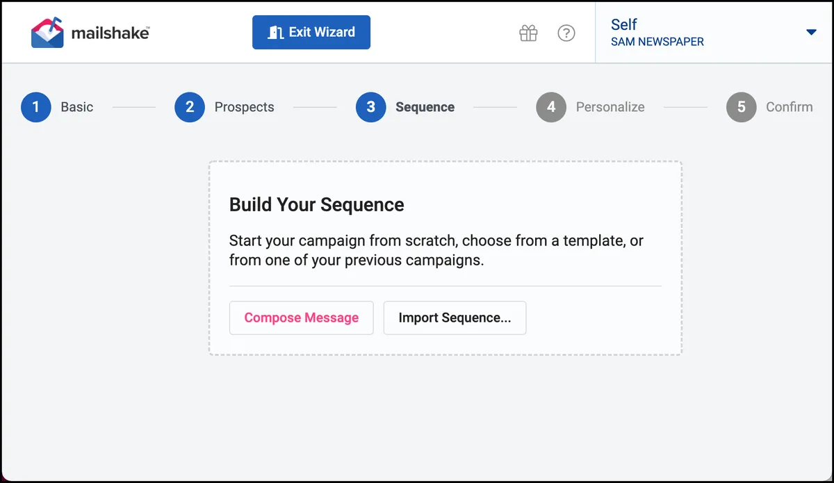 Building a sequence in Mailshake