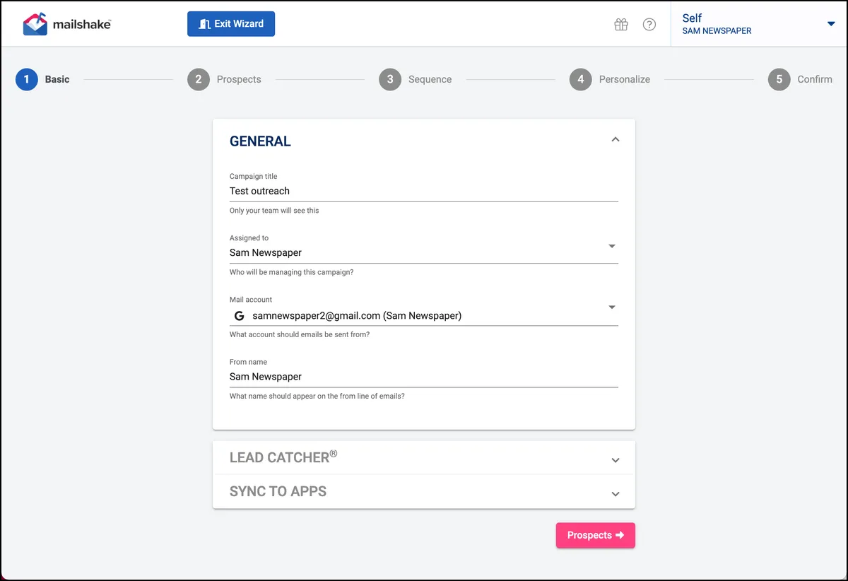 Mailshake's General settings