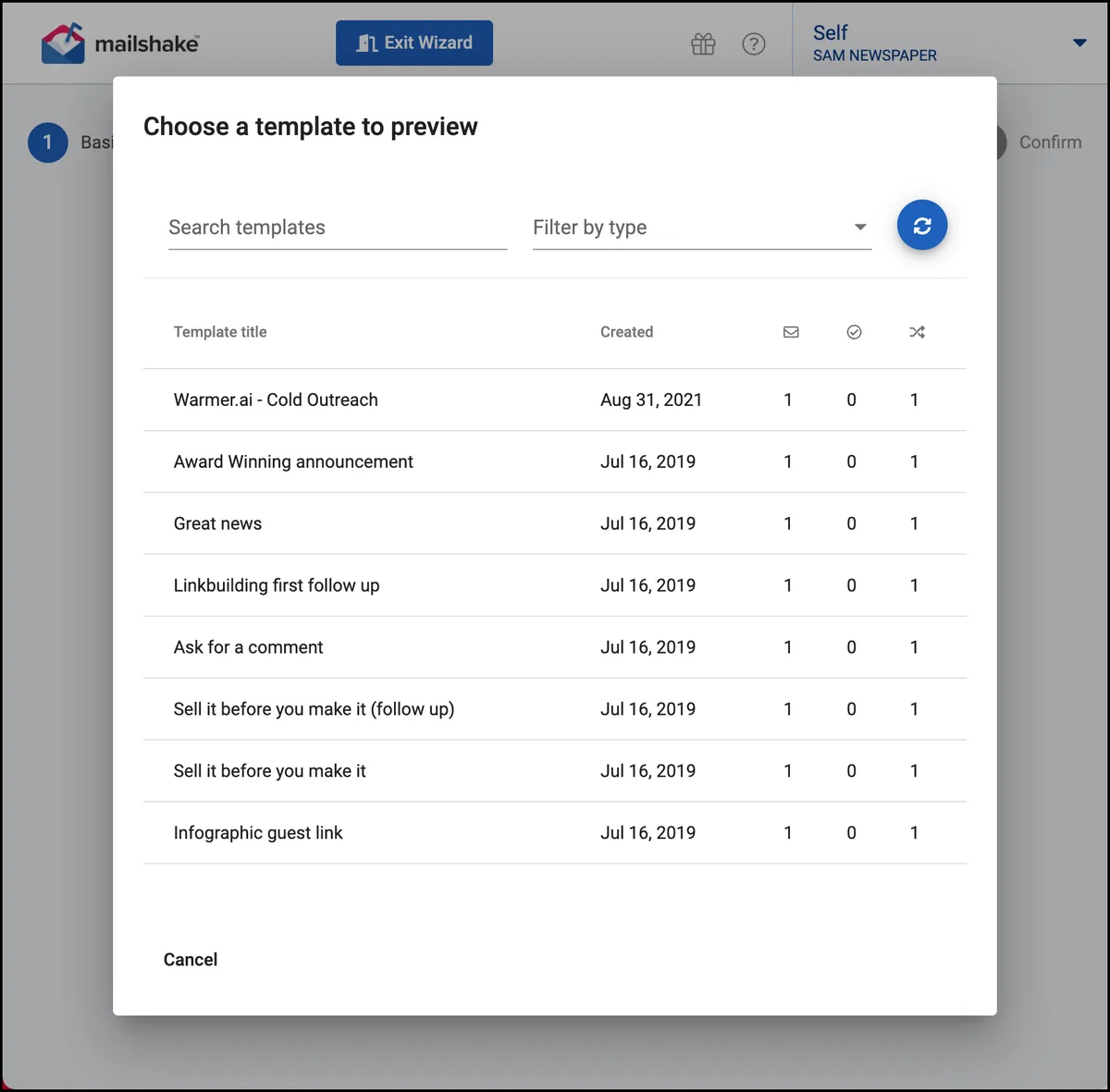 Mailshake's email templates