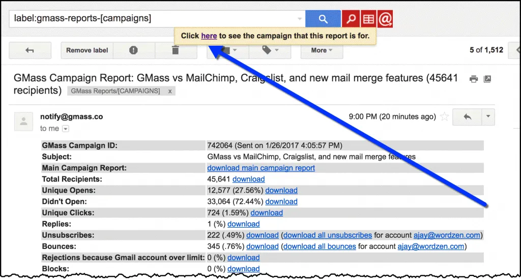 The Campaign Report & Message Features Linked | SendHustle Blog