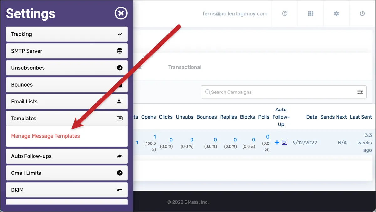 Where to manage message templates.
