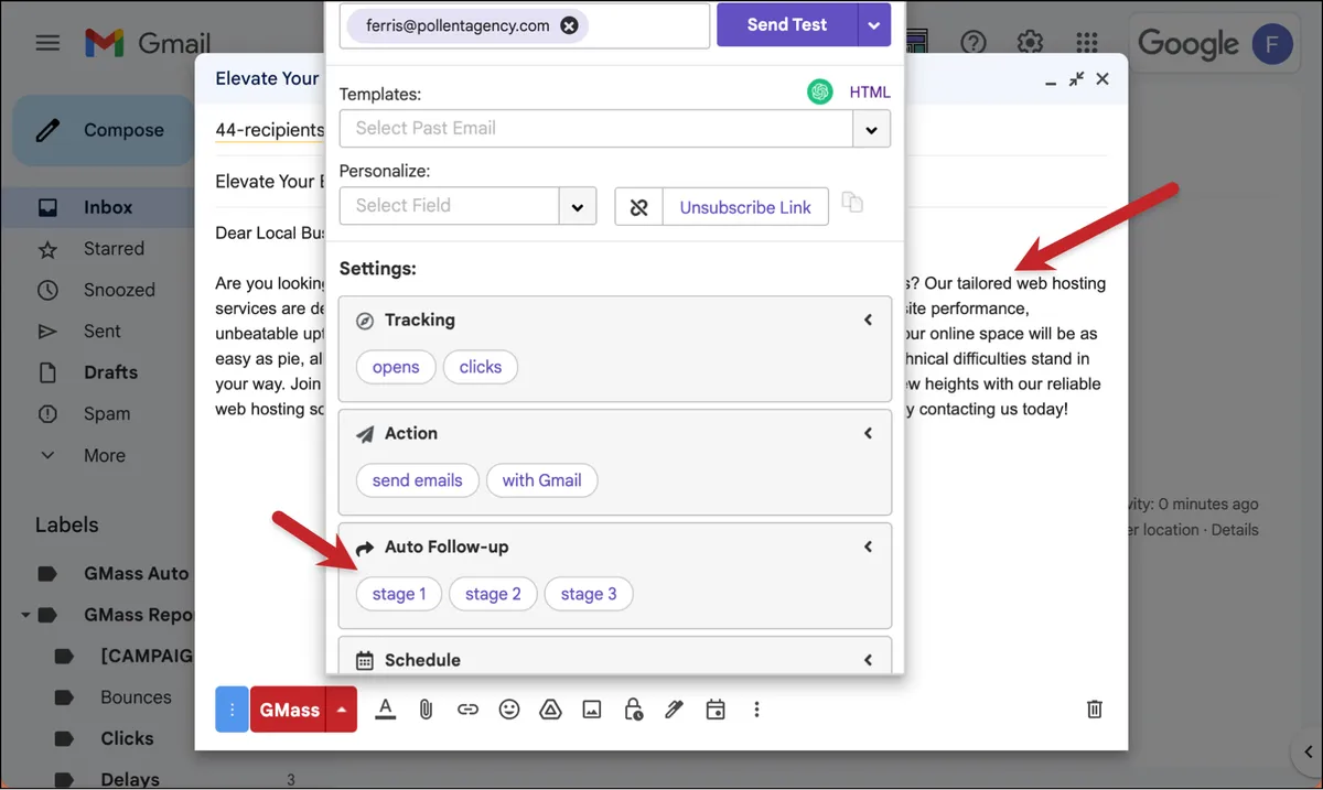 ChatGPT generates a draft and follow-ups