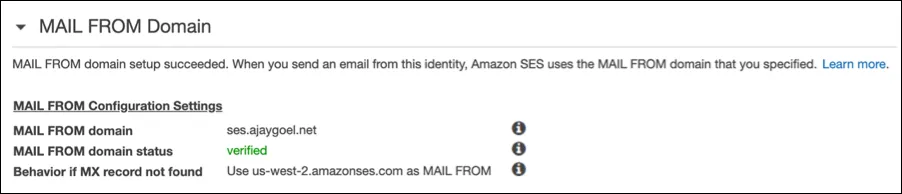 Setting the MAIL FROM domain in Amazon SES