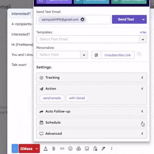 Choose specific days to send