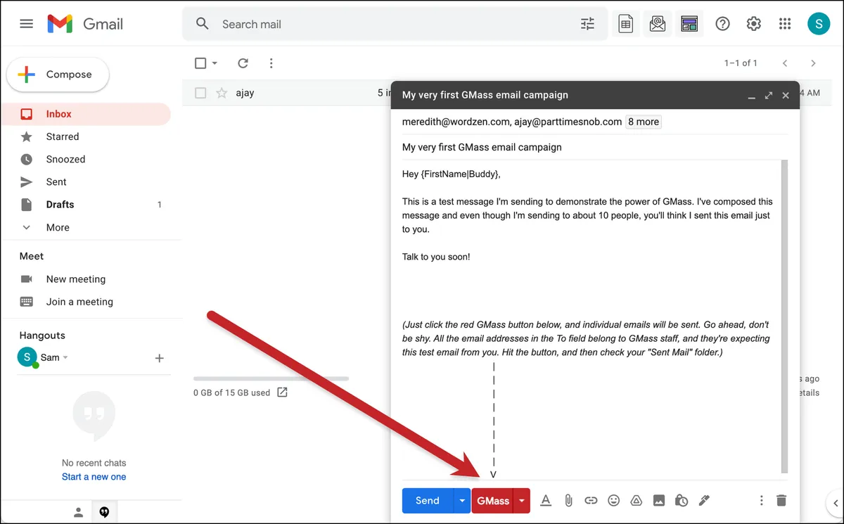 GMass works inside Gmail