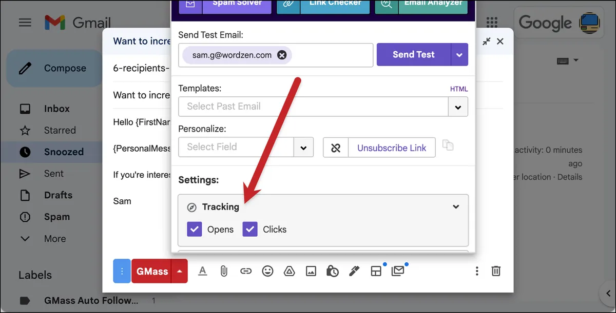 Optional open and click tracking.