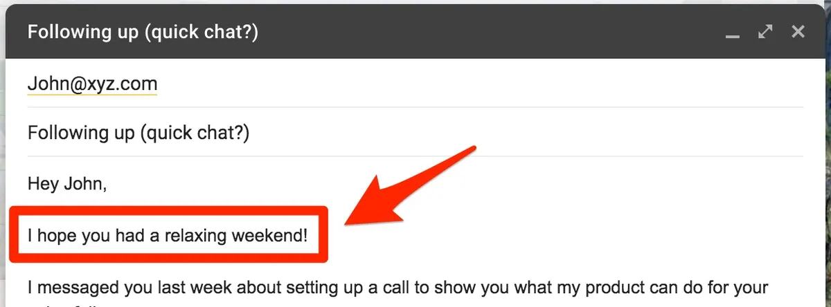 Follow-up cold email template 2