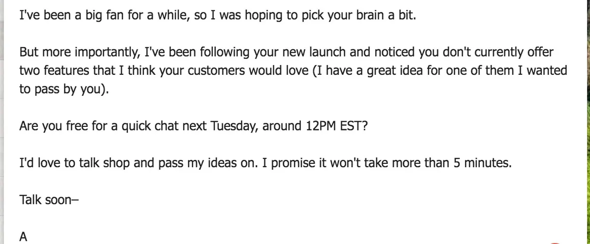 Cold email CTA template