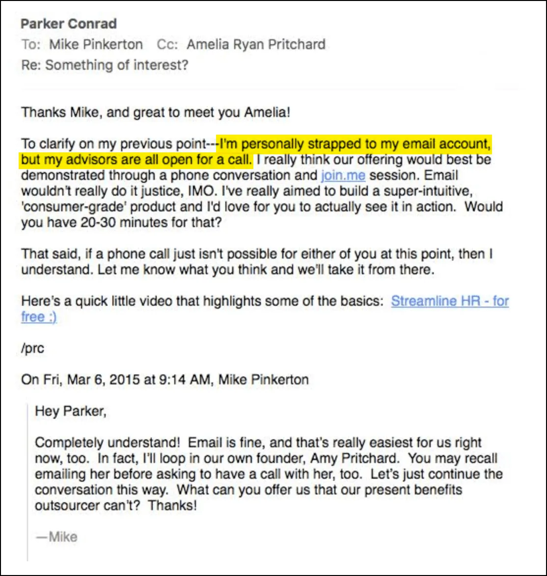 CEO cold email fakery