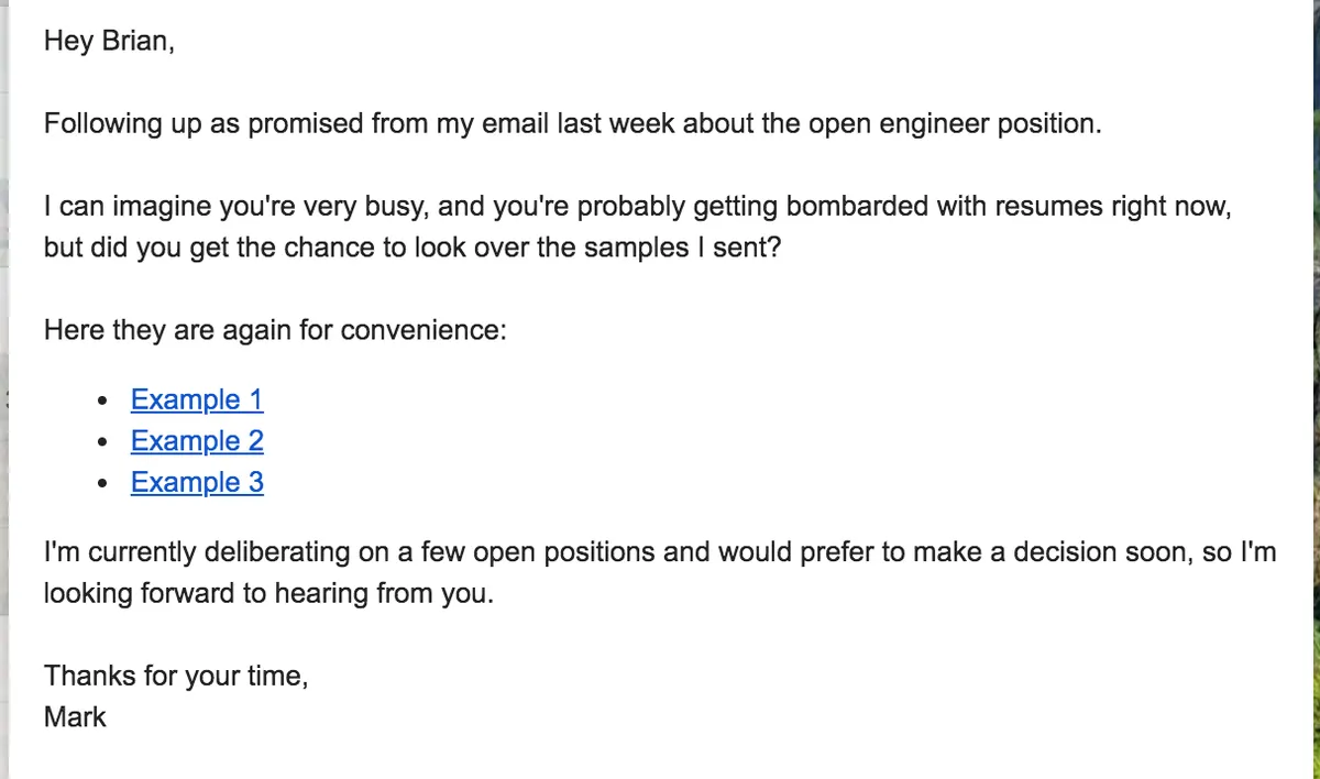Cold emails for jobs - template 3