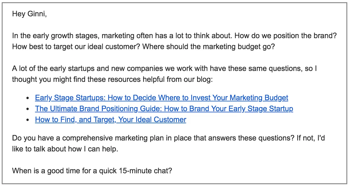 helpful cold email template