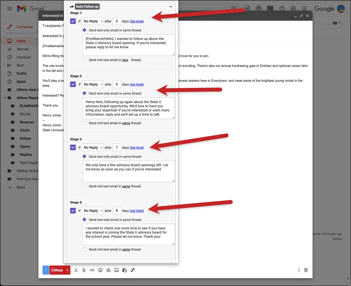 Cold email follow-up sequence