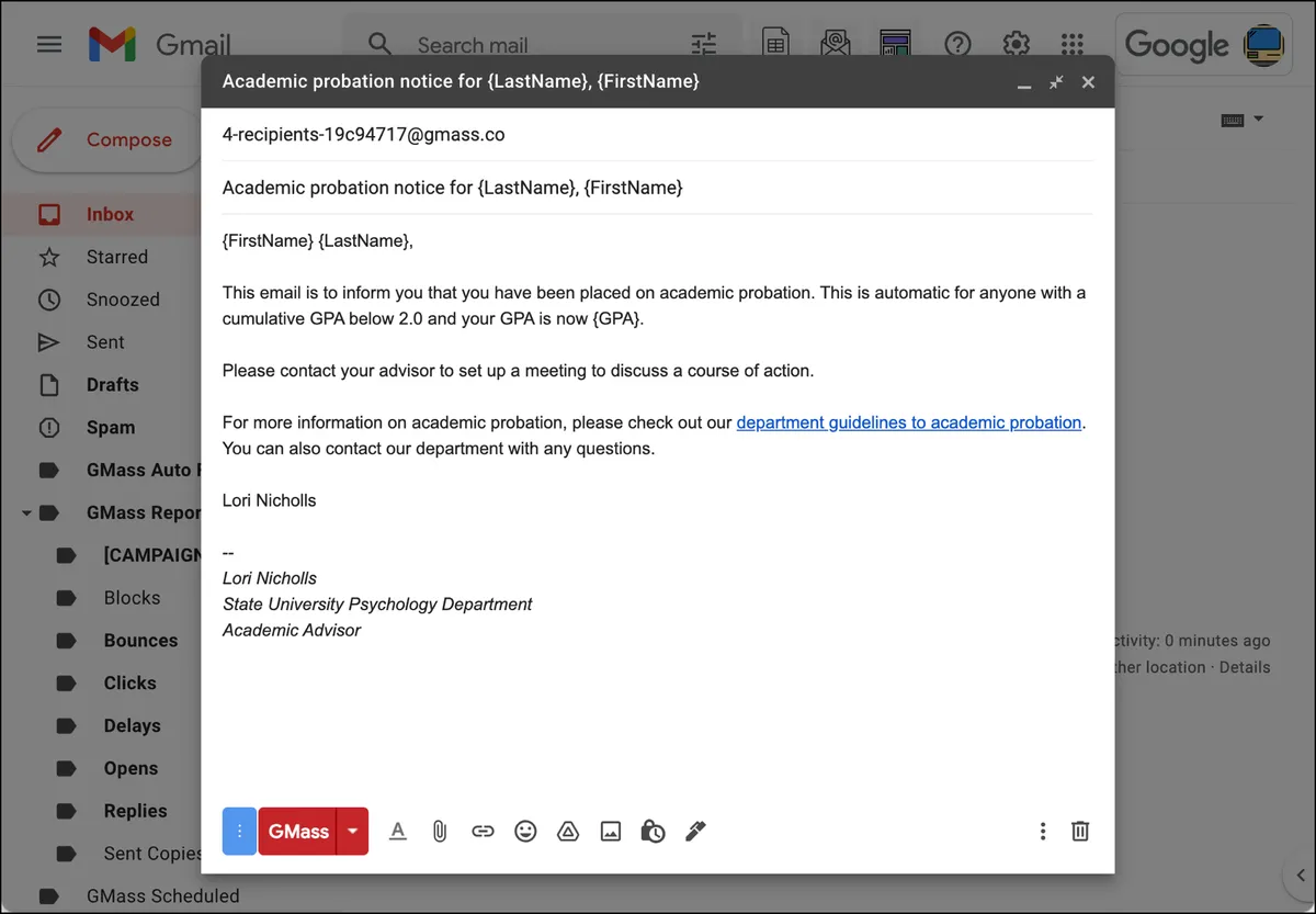 Compose your email