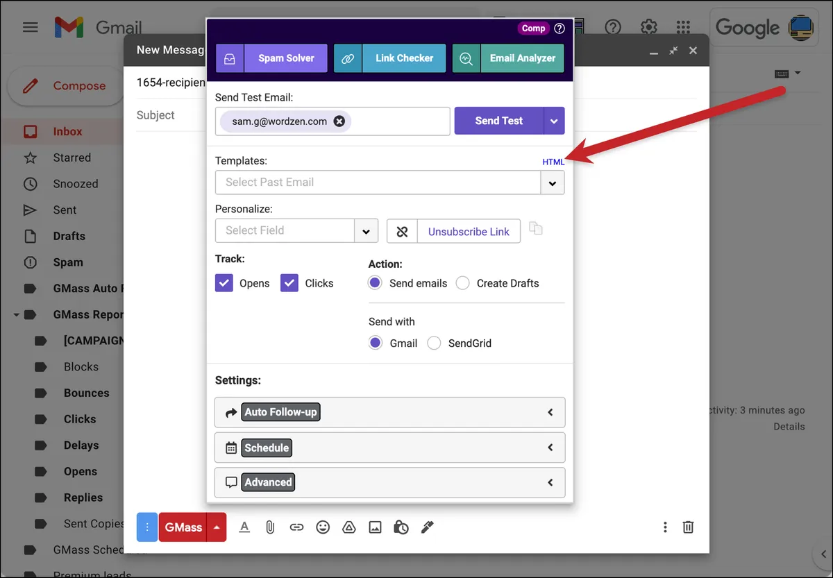 Click to edit Gmail HTML