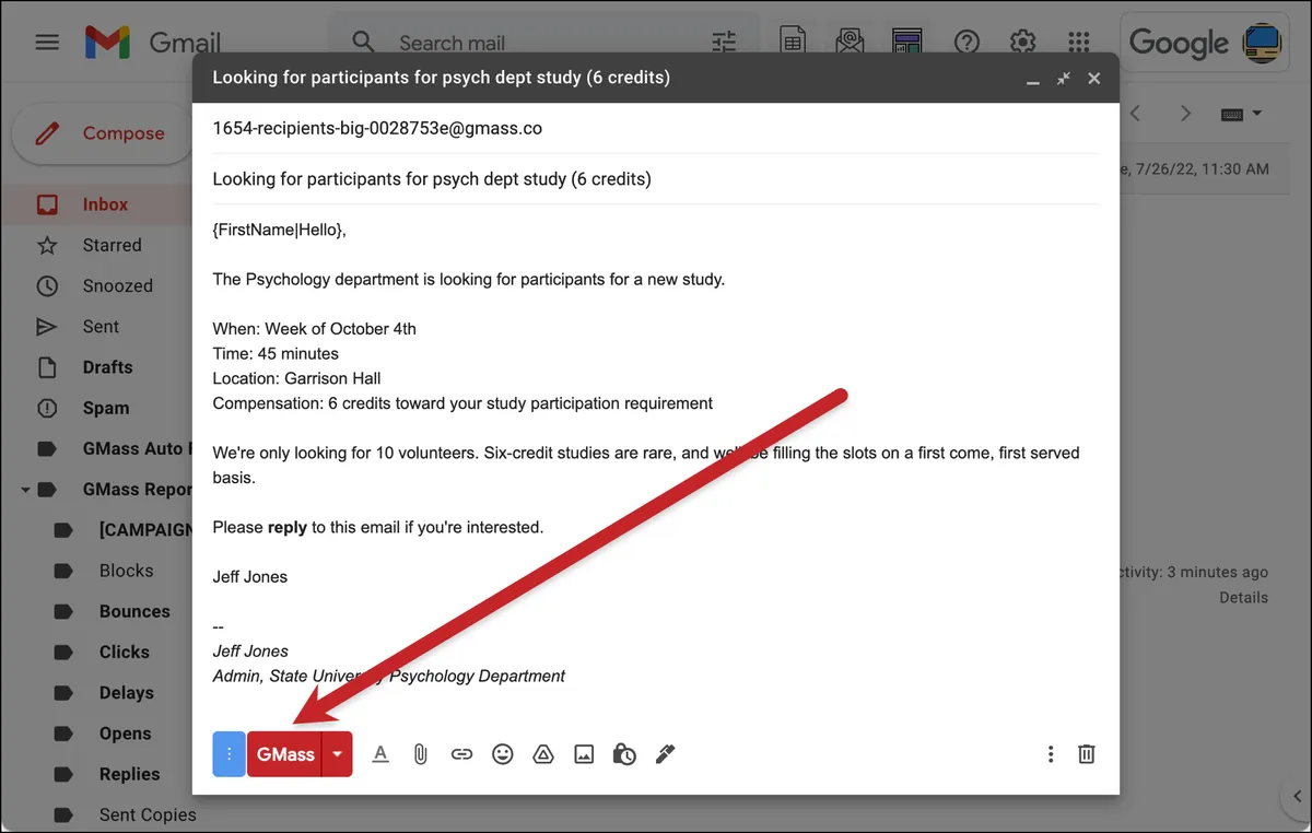 Send campaigns with the GMass button