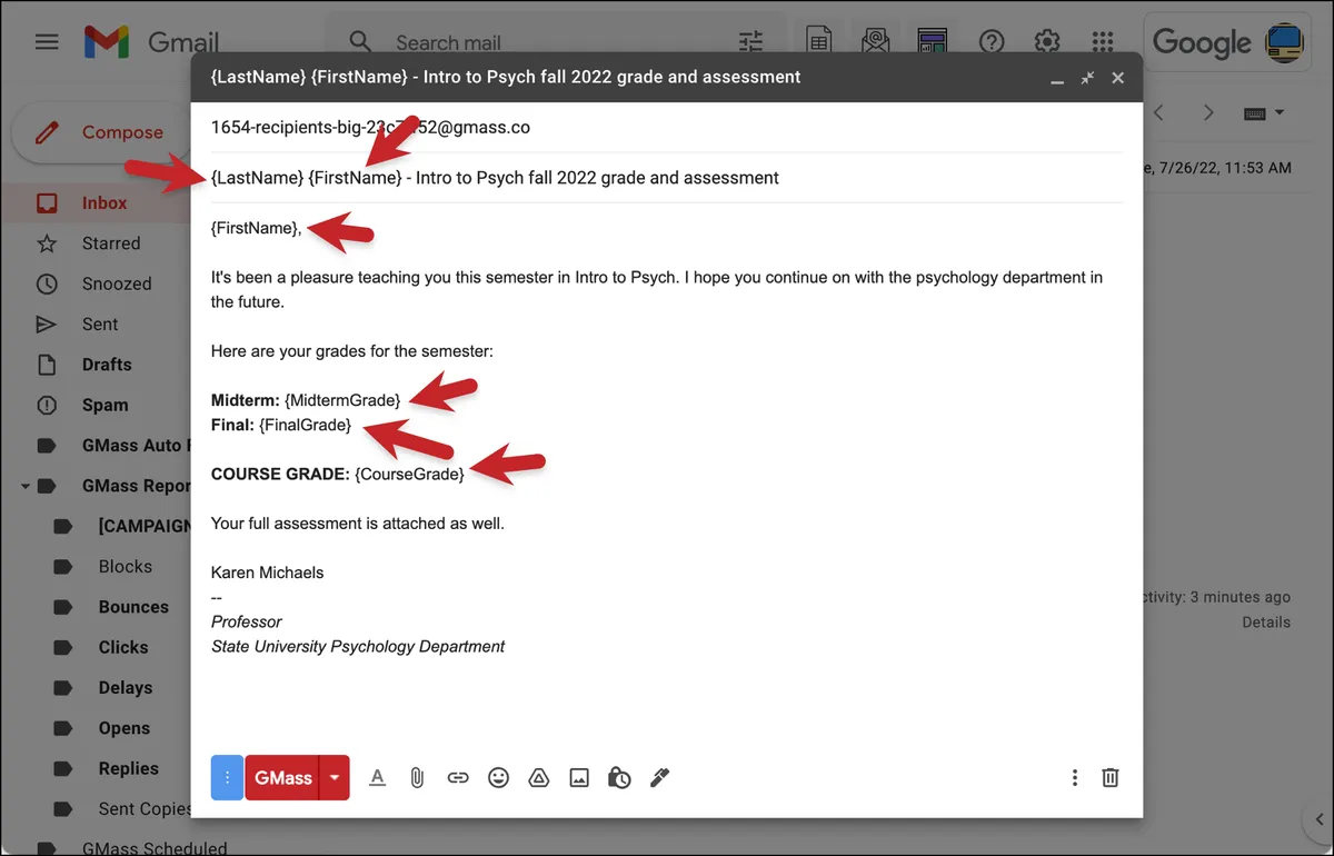 Sample compose email