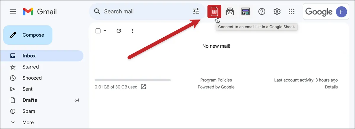 Connect to Google Sheets icon