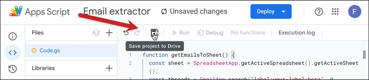Save your Google Apps Script