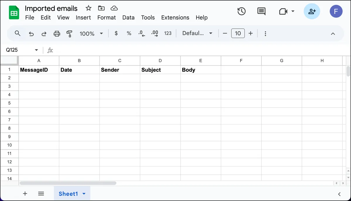 Set up your Google Sheet for the import