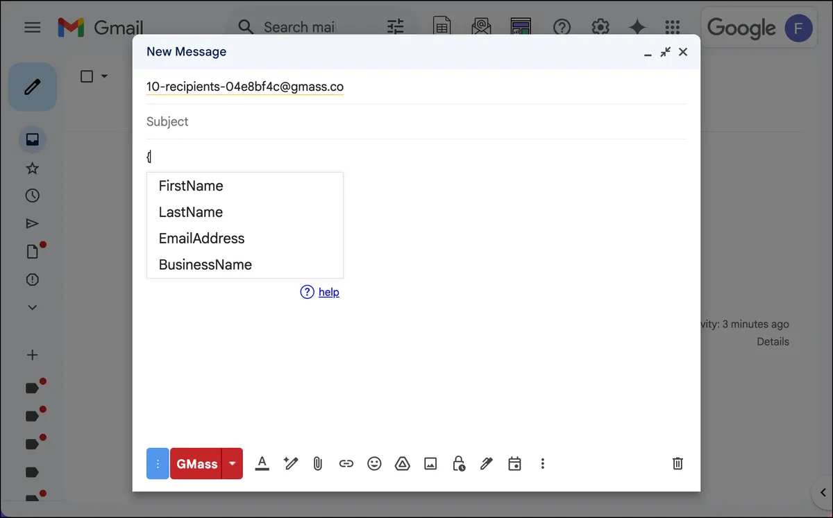 Mail merge tags are now available
