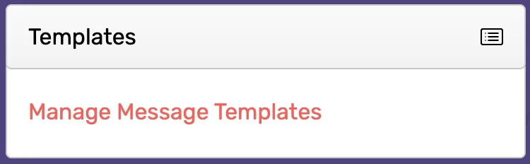 Templates settings
