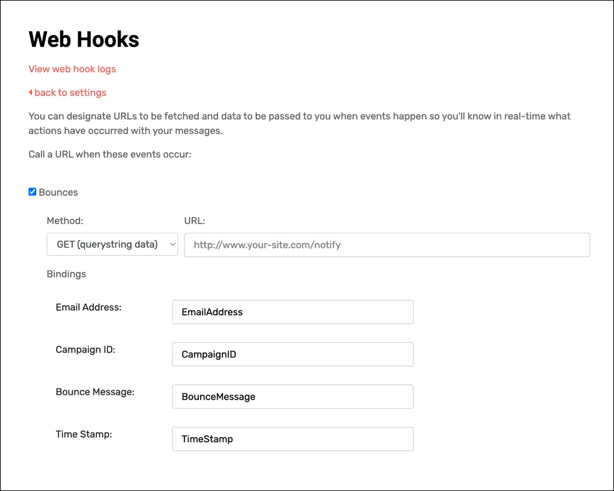 Webhooks setup
