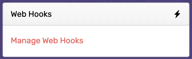 Webhooks settings