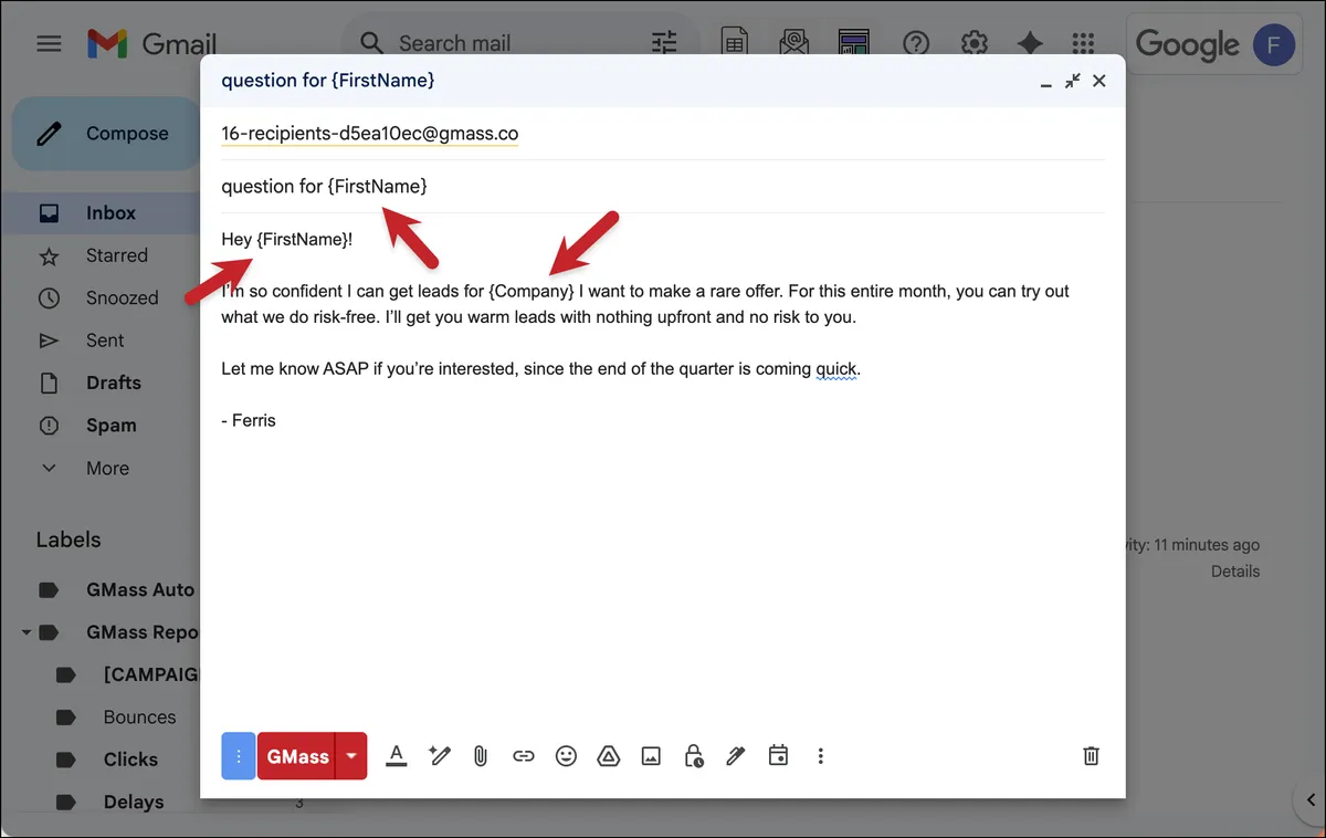 Use mail merge tags